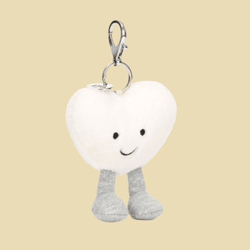 Amuseables Cream Heart Bag Charm - St Paul's Collectives Er